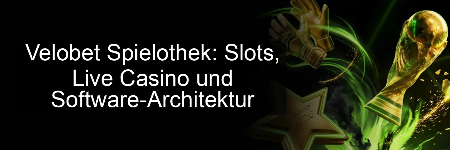 Velobet Spielothek: Slots, Live Casino und Software-Architektur